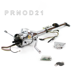 Keyed Tilt Column Chrome - Column Shift O/D 2.5" Drop Push Button OR w/ RFID - Part Number: HEXCC1KCO025XPOR1