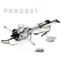 Keyed Tilt Column Chrome - Column Shift O/D 2.5" Drop Push Button OR  - Part Number: HEXCC1KCO025XPOR0