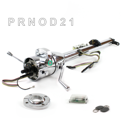 Keyed Tilt Column Chrome - Column Shift O/D FLR MNT Push Button GN w/ RFID - Part Number: HEXCC1KCO1XXPGN1