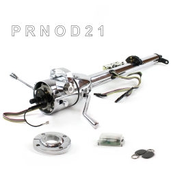 Keyed Tilt Column Chrome - Column Shift O/D FLR MNT Push Button WH w/ RFID - Part Number: HEXCC1KCO1XXPWH1