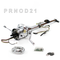 Keyed Tilt Column Chrome - Column Shift O/D FLR MNT Push Button YL w/ RFID - Part Number: HEXCC1KCO1XXPYL1