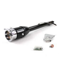 Tilt Column Black - Floor Shift 3.5" Drop 9 Hole Push Button RD  - Part Number: HEXCB2XXX0359PRD0