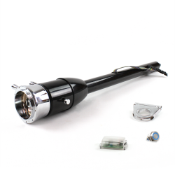 Tilt Column Black - Floor Shift 2.5" Drop 9 Hole Push Button BL  - Part Number: HEXCB2XXX0259PBL0