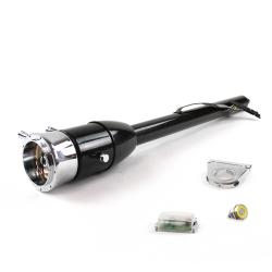 Tilt Column Black - Floor Shift 2.5" Drop 9 Hole Push Button YL  - Part Number: HEXCB2XXX0259PYL0