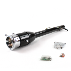 Tilt Column Black - Floor Shift 2.5" Drop 9 Hole Push Button RD  - Part Number: HEXCB2XXX0259PRD0