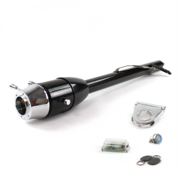 Tilt Column Black - Floor Shift 3.5" Drop 6 Hole Push Button BL w/ RFID - Part Number: HEXCB2XXX0356PBL1