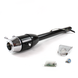 Tilt Column Black - Floor Shift 3.5" Drop 6 Hole Push Button BL  - Part Number: HEXCB2XXX0356PBL0