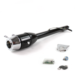 Tilt Column Black - Floor Shift 2.5" Drop 6 Hole Push Button BL w/ RFID - Part Number: HEXCB2XXX0256PBL1