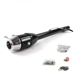 Tilt Column Black - Floor Shift 2.5" Drop 6 Hole Push Button RD w/ RFID - Part Number: HEXCB2XXX0256PRD1