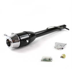 Tilt Column Black - Floor Shift 2.5" Drop 6 Hole Push Button YL  - Part Number: HEXCB2XXX0256PYL0