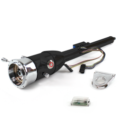 Keyed Tilt Column Black - Floor Shift 3.5" Drop 9 Hole Push Button RD  - Part Number: HEXCB2KXX0359PRD0