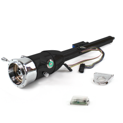 Keyed Tilt Column Black - Floor Shift 2.5" Drop 9 Hole Push Button GN  - Part Number: HEXCB2KXX0259PGN0