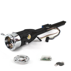 Keyed Tilt Column Black - Floor Shift FLR MNT 9 Hole Push Button OR w/ RFID - Part Number: HEXCB2KXX1X9POR1