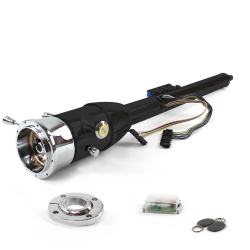 Keyed Tilt Column Black - Floor Shift FLR MNT 9 Hole Push Button YL w/ RFID - Part Number: HEXCB2KXX1X9PYL1