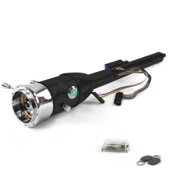 Keyed Tilt Column Black - Floor Shift 9 Hole Push Button GN w/ RFID - Part Number: HEXCB2KXX0X9PGN1