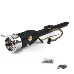 Keyed Tilt Column Black - Floor Shift 9 Hole Push Button OR w/ RFID - Part Number: HEXCB2KXX0X9POR1