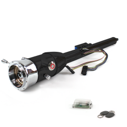 Keyed Tilt Column Black - Floor Shift 9 Hole Push Button RD w/ RFID - Part Number: HEXCB2KXX0X9PRD1