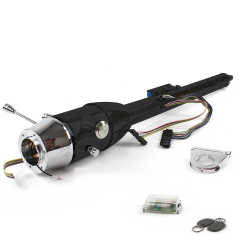 Keyed Tilt Column Black - Floor Shift 2.5" Drop 6 Hole Push Button w/ RFID - Part Number: HEXCB2KXX0256PXX1