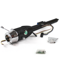 Keyed Tilt Column Black - Floor Shift 2.5" Drop 6 Hole Push Button GN  - Part Number: HEXCB2KXX0256PGN0