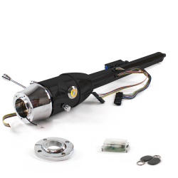 Keyed Tilt Column Black - Floor Shift FLR MNT 6 Hole Push Button OR w/ RFID - Part Number: HEXCB2KXX1X6POR1