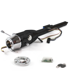 Keyed Tilt Column Black - Floor Shift FLR MNT 6 Hole Push Button WH w/ RFID - Part Number: HEXCB2KXX1X6PWH1