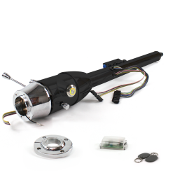 Keyed Tilt Column Black - Floor Shift FLR MNT 6 Hole Push Button YL w/ RFID - Part Number: HEXCB2KXX1X6PYL1