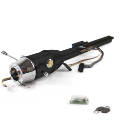 Keyed Tilt Column Black - Floor Shift 6 Hole Push Button OR w/ RFID - Part Number: HEXCB2KXX0X6POR1