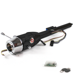 Keyed Tilt Column Black - Floor Shift 6 Hole Push Button RD w/ RFID - Part Number: HEXCB2KXX0X6PRD1