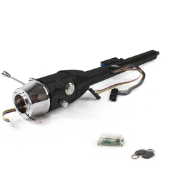 Keyed Tilt Column Black - Floor Shift 6 Hole Push Button w/ RFID - Part Number: HEXCB2KXX0X6PXX1