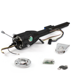 Keyed Tilt Column Black - Floor Shift FLR MNT 3.5" Drop Push Button GN w/ RFID - Part Number: HEXCB2KXX135XPGN1