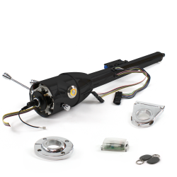 Keyed Tilt Column Black - Floor Shift FLR MNT 3.5" Drop Push Button OR w/ RFID - Part Number: HEXCB2KXX135XPOR1