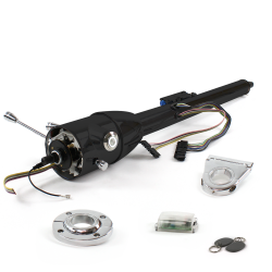 Keyed Tilt Column Black - Floor Shift FLR MNT 3.5" Drop Push Button WH w/ RFID - Part Number: HEXCB2KXX135XPWH1