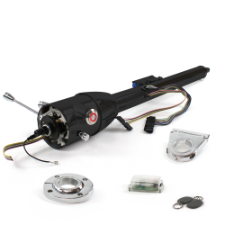 Keyed Tilt Column Black - Floor Shift FLR MNT 3.5" Drop Push Button RD w/ RFID - Part Number: HEXCB2KXX135XPRD1