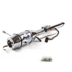 Keyed Tilt Column Chrome - Floor Shift 6 Hole Push Button BL  - Part Number: HEXCC2KXX0X6PBL0