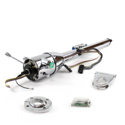 Keyed Tilt Column Chrome - Floor Shift FLR MNT 3.5" Drop Push Button GN  - Part Number: HEXCC2KXX135XPGN0