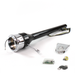 Roadster Column Black 3.5" Drop 9 Hole Push Button YL w/ RFID - Part Number: HEXCB3XXX0359PYL1