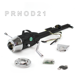 Keyed Tilt Column Black - Column Shift O/D FLR MNT 2.5" Drop 6 Hole Push Button GN w/ RFID - Part Number: HEXCB1KBO1256PGN1