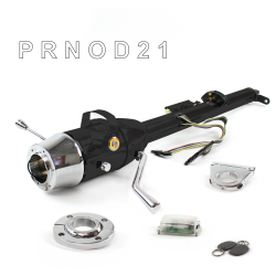 Keyed Tilt Column Black - Column Shift O/D FLR MNT 2.5" Drop 6 Hole Push Button OR w/ RFID - Part Number: HEXCB1KBO1256POR1