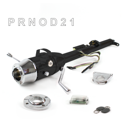 Keyed Tilt Column Black - Column Shift O/D FLR MNT 2.5" Drop 6 Hole Push Button w/ RFID - Part Number: HEXCB1KBO1256PXX1