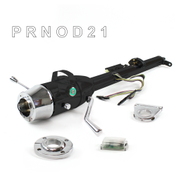 Keyed Tilt Column Black - Column Shift O/D FLR MNT 2.5" Drop 6 Hole Push Button GN  - Part Number: HEXCB1KBO1256PGN0