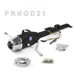 Keyed Tilt Column Black - Column Shift O/D FLR MNT 2.5" Drop 6 Hole Push Button BL  - Part Number: HEXCB1KBO1256PBL0