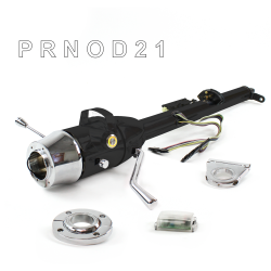 Keyed Tilt Column Black - Column Shift O/D FLR MNT 2.5" Drop 6 Hole Push Button YL  - Part Number: HEXCB1KBO1256PYL0