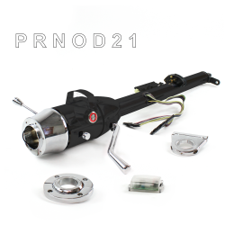 Keyed Tilt Column Black - Column Shift O/D FLR MNT 2.5" Drop 6 Hole Push Button RD  - Part Number: HEXCB1KBO1256PRD0