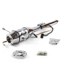 Keyed Tilt Column Chrome - Floor Shift FLR MNT 2.5" Drop 6 Hole Push Button  - Part Number: HEXCC2KXX1256PXX0