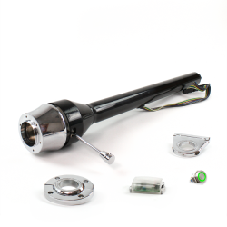 Roadster Column Black FLR MNT 2.5" Drop 6 Hole Push Button GN  - Part Number: HEXCB3XXX1256PGN0