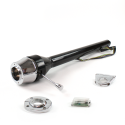 Roadster Column Black FLR MNT 2.5" Drop 6 Hole Push Button  - Part Number: HEXCB3XXX1256PXX0