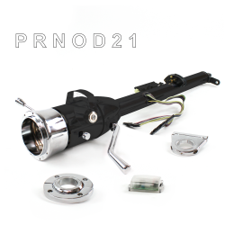 Keyed Tilt Column Black - Column Shift O/D FLR MNT 2.5" Drop 9 Hole Push Button  - Part Number: HEXCB1KBO1259PXX0