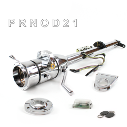 Keyed Tilt Column Chrome - Column Shift O/D FLR MNT 3.5" Drop 9 Hole Push Button OR w/ RFID - Part Number: HEXCC1KCO1359POR1