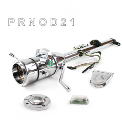 Keyed Tilt Column Chrome - Column Shift O/D FLR MNT 3.5" Drop 9 Hole Push Button GN  - Part Number: HEXCC1KCO1359PGN0