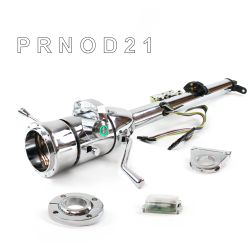 Keyed Tilt Column Chrome - Column Shift O/D FLR MNT 2.5" Drop 9 Hole Push Button GN  - Part Number: HEXCC1KCO1259PGN0